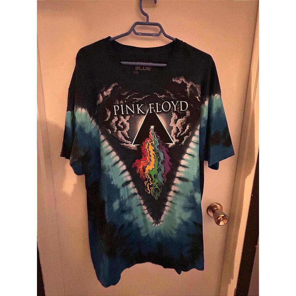 Pink Floyd Tie-Dye Graphic T-Shirt Liquid Blue Mens XXL